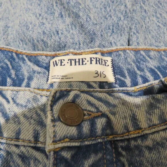 FREE PEOPLE WE THE FREE Good Luck Mid Rise Barrel Jeans Ultra Light Beam 31S - Picture 14 of 16